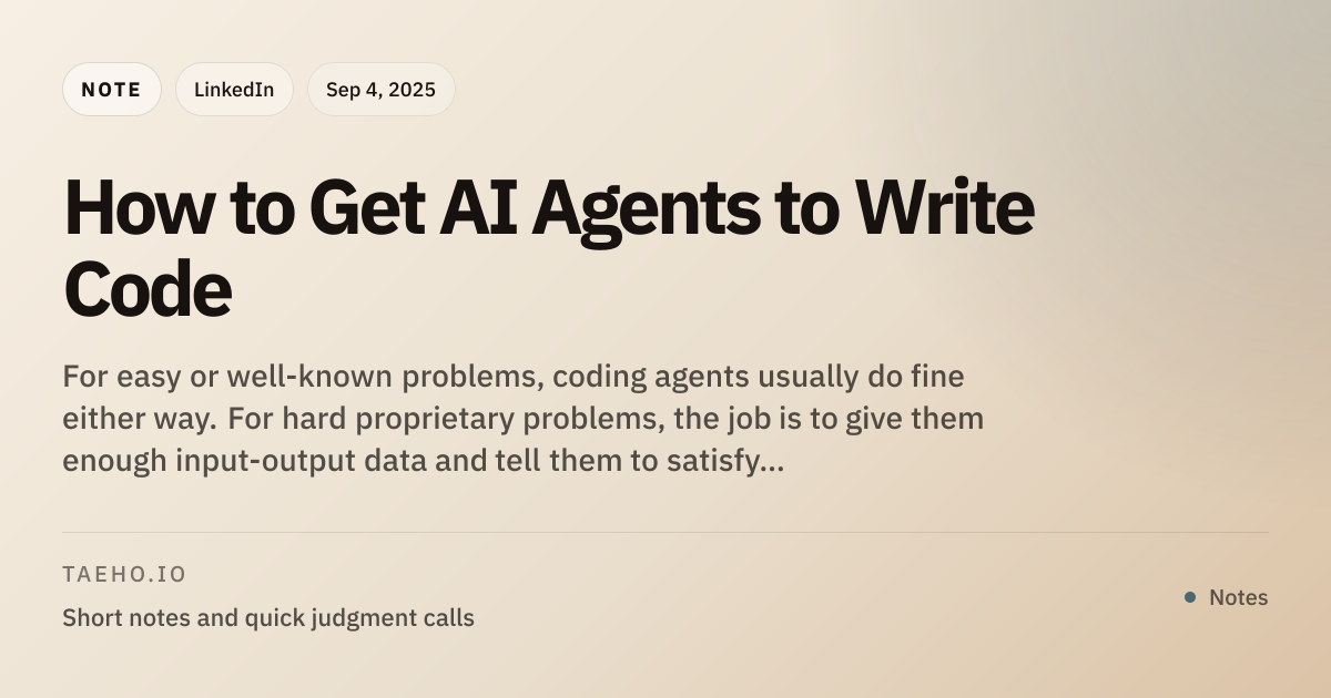 How to Get AI Agents to Write Code | Taeho Kim